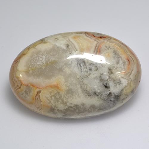 Agate multicolore naturelle coupe ovale, 60,20 ct, opaque
