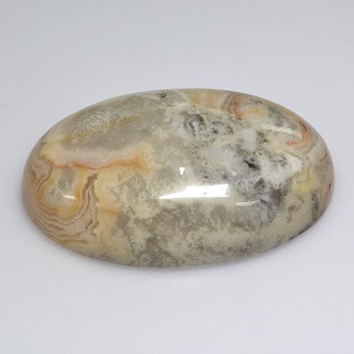 Agate multicolore naturelle coupe ovale, 60,20 ct, opaque