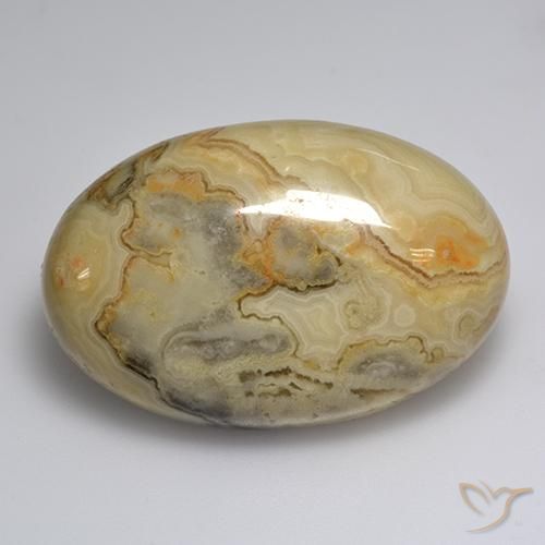 Agate Multicolore naturelle ovale, 57.20 ct, Opaque