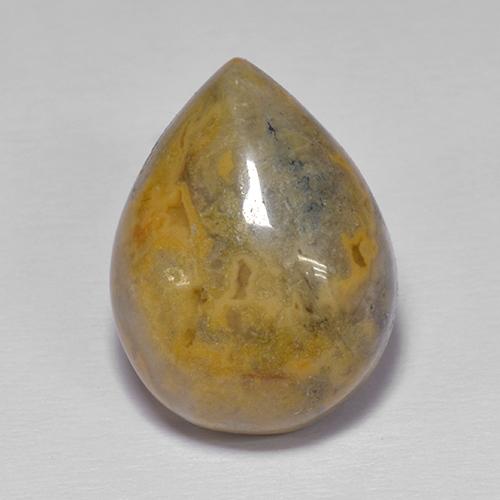 Agate multicolore naturelle en forme de poire, 8,66 ct, opaque