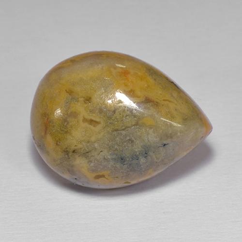 Agate multicolore naturelle en forme de poire, 8,66 ct, opaque
