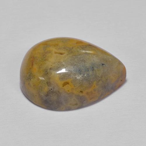 Agate multicolore naturelle en forme de poire, 8,66 ct, opaque