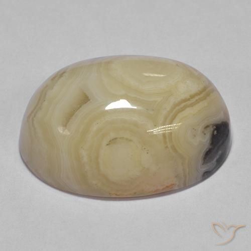 Agate Multicolore naturelle ovale, 19.37 ct, Translucide