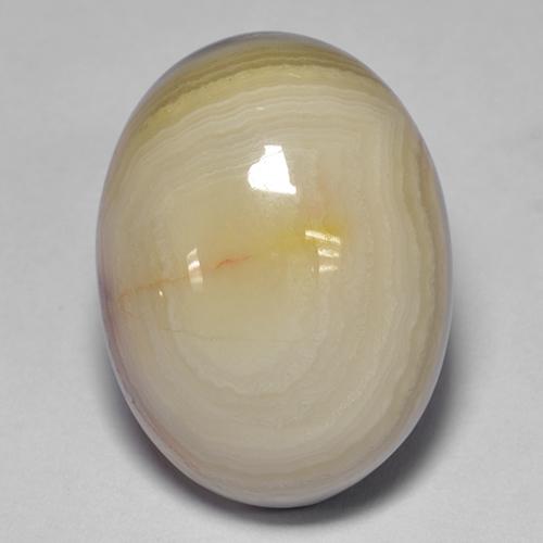 Agate multicolore naturelle coupe ovale, 19,56 ct, opaque