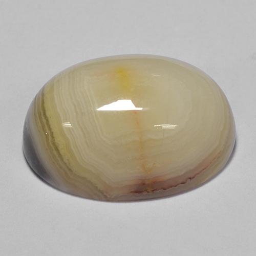 Agate multicolore naturelle coupe ovale, 19,56 ct, opaque