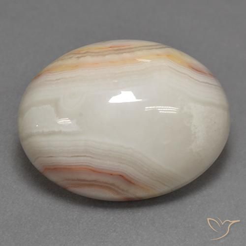 Agate multicolore naturelle coupe ovale, 16,61 ct, opaque