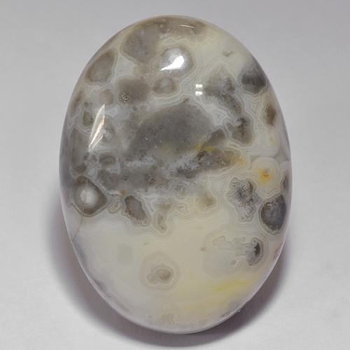 Agate multicolore naturelle coupe ovale, 39,51 ct, opaque