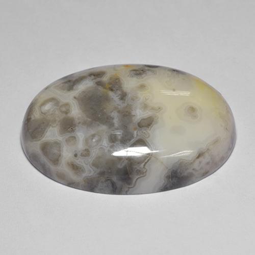 Agate multicolore naturelle coupe ovale, 39,51 ct, opaque