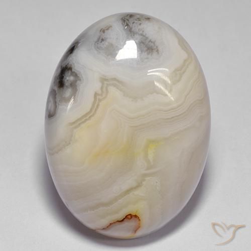 Agate Multicolore naturelle ovale, 40.74 ct, Opaque