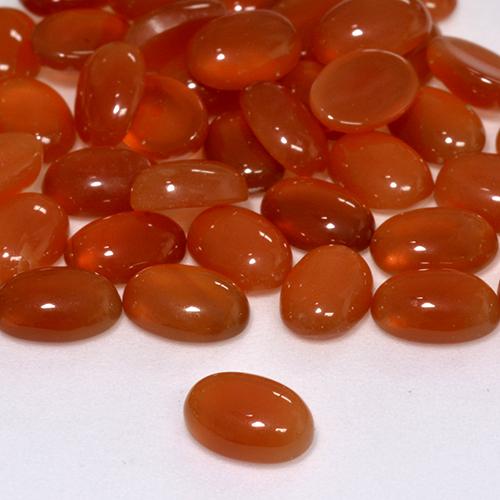 Agate Rouge feu naturelle ovale, 0.63 ct, Translucide