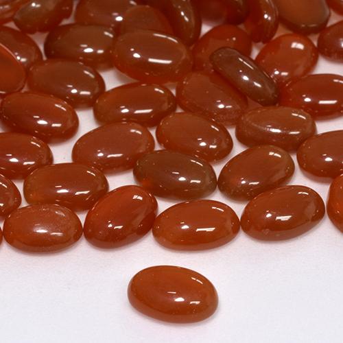 Agate Rouge feu naturelle ovale, 0.65 ct, Translucide