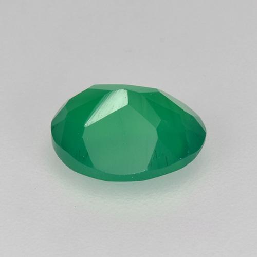 Agate Vert chaud naturelle Coupe ovale, 1.01 ct, Translucide