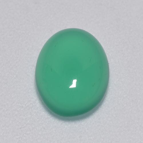 Agate vert naturelle coupe ovale, 1,58 ct, transparent