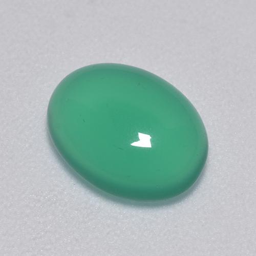 Agate vert naturelle coupe ovale, 1,58 ct, transparent