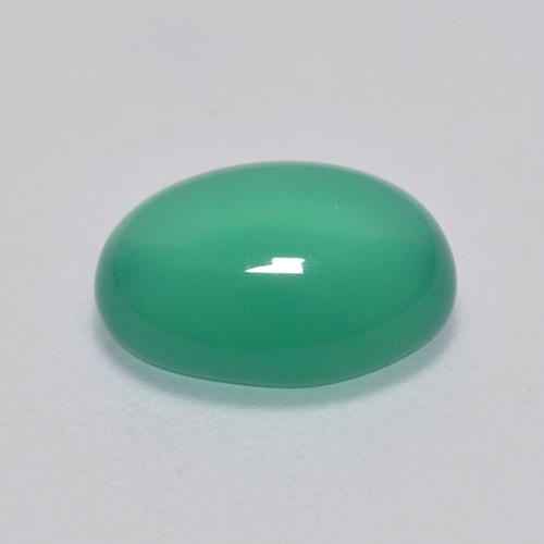 Agate vert naturelle coupe ovale, 1,58 ct, transparent