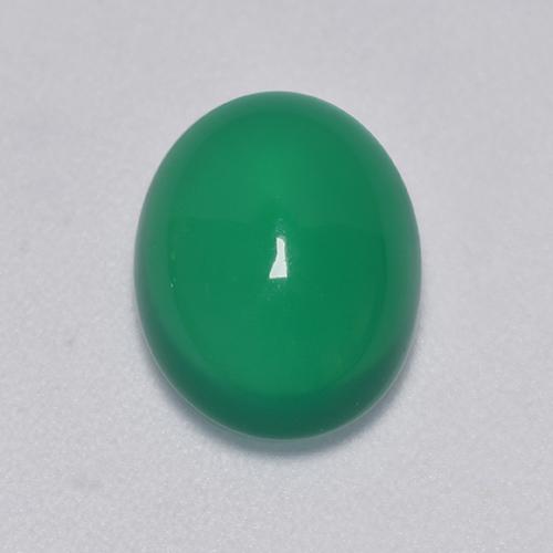 Agate vert naturelle coupe ovale, 2,81 ct, transparent