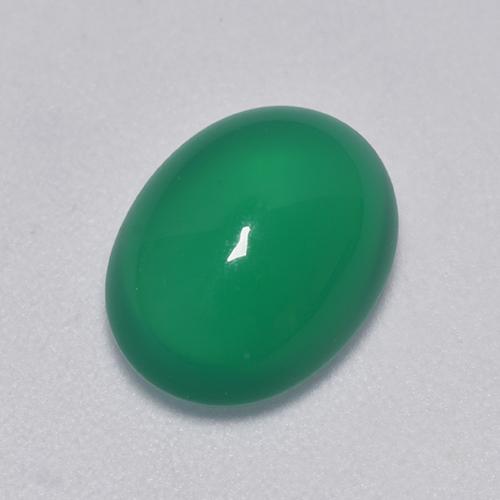 Agate vert naturelle coupe ovale, 2,81 ct, transparent