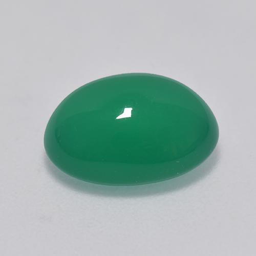 Agate vert naturelle coupe ovale, 2,81 ct, transparent