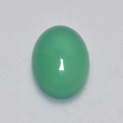 Agate vert naturelle coupe ovale, 1,30 ct, transparent