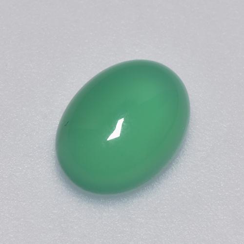 Agate vert naturelle coupe ovale, 1,30 ct, transparent