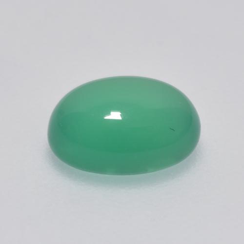 Agate vert naturelle coupe ovale, 1,30 ct, transparent