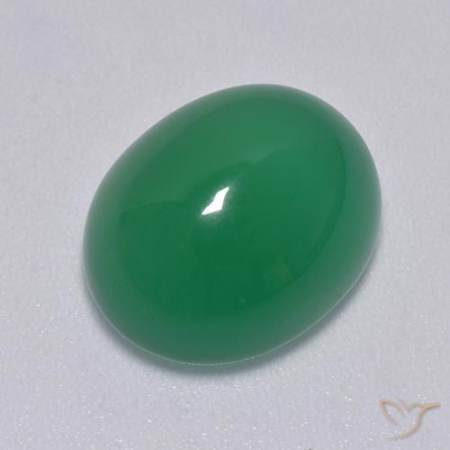 Agate Vert moyen naturelle ovale, 8.01 ct, Translucide