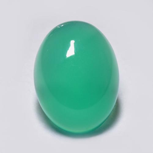 Agate Vert clair naturelle Coupe ovale, 1.55 ct, Transparent