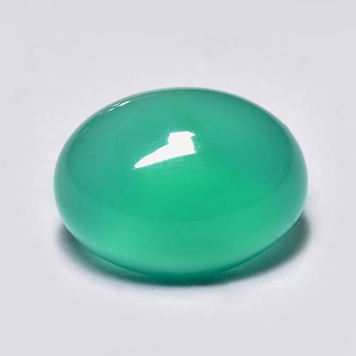 Agate Vert clair naturelle Coupe ovale, 1.55 ct, Transparent
