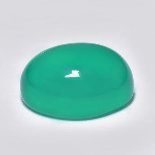 Agate Vert clair naturelle Coupe ovale, 1.55 ct, Transparent