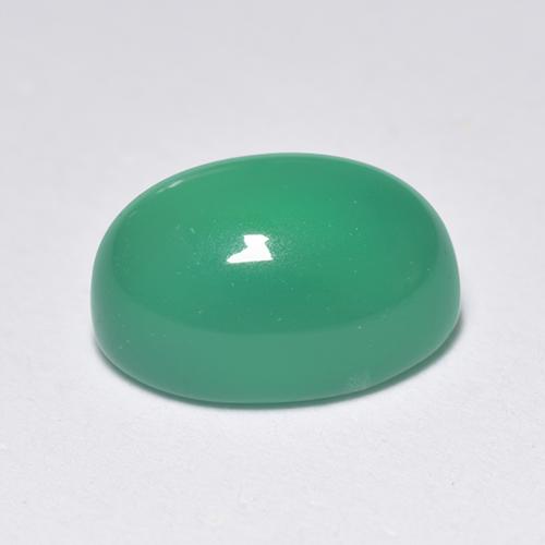 Agate Vert jaunâtre naturelle Coupe ovale, 1.51 ct, Transparent