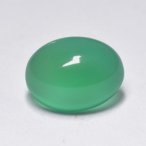 Agate Vert jaunâtre naturelle Coupe ovale, 1.51 ct, Transparent