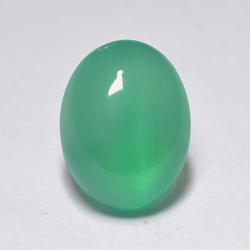 Agate Vert moyen naturelle Coupe ovale, 1.42 ct, Transparent