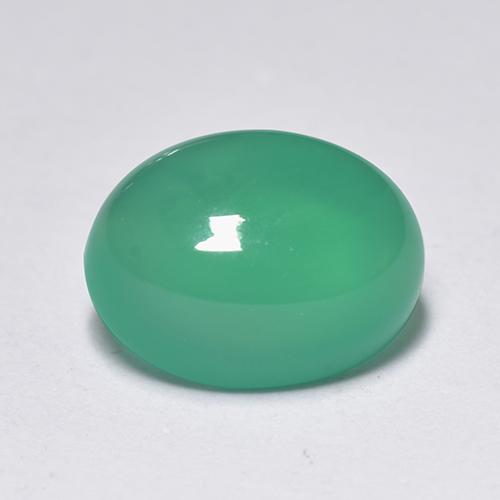 Agate Vert moyen naturelle Coupe ovale, 1.42 ct, Transparent