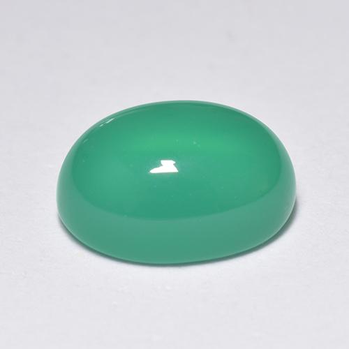 Agate Vert moyen naturelle Coupe ovale, 1.42 ct, Transparent