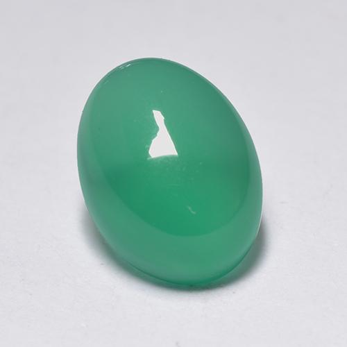 Agate vert naturelle coupe ovale, 1,48 ct, transparent