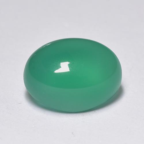 Agate vert naturelle coupe ovale, 1,48 ct, transparent