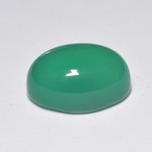 Agate vert naturelle coupe ovale, 1,48 ct, transparent