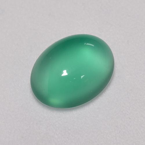 Agate Vert frais naturelle Coupe ovale, 1.43 ct, Transparent