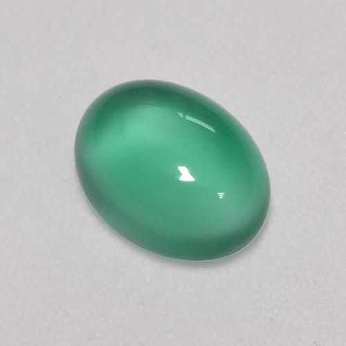 Agate Vert frais naturelle Coupe ovale, 1.43 ct, Transparent