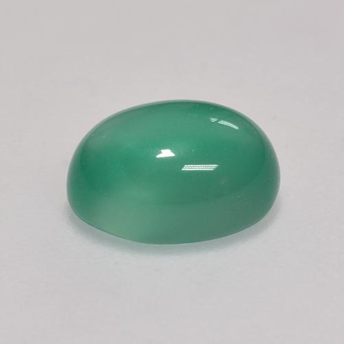 Agate Vert frais naturelle Coupe ovale, 1.43 ct, Transparent