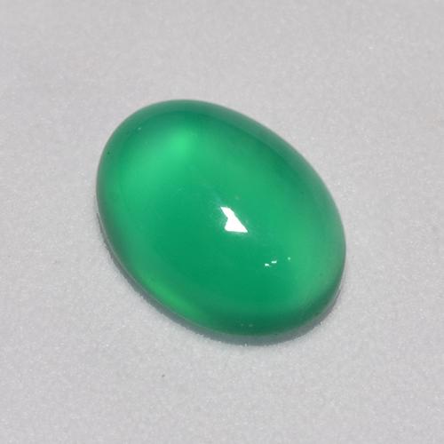 Agate vert naturelle coupe ovale, 1,23 ct, transparent