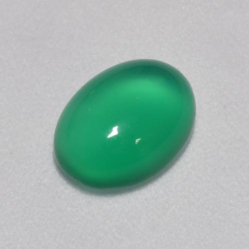 Agate vert naturelle coupe ovale, 1,23 ct, transparent