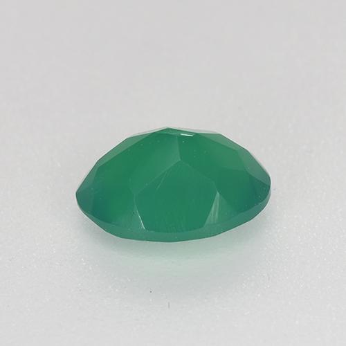 Agate Vert chaud naturelle Coupe ovale, 0.88 ct, Translucide