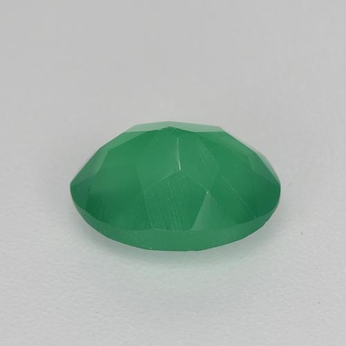 Agate Vert trèfle naturelle Coupe ovale, 1.08 ct, Translucide
