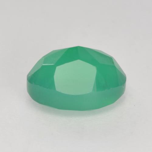 Agate vert naturelle coupe ovale, 1,37 ct, translucide