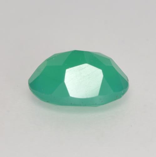 Agate Vert clair naturelle Coupe ovale, 1.09 ct, Translucide
