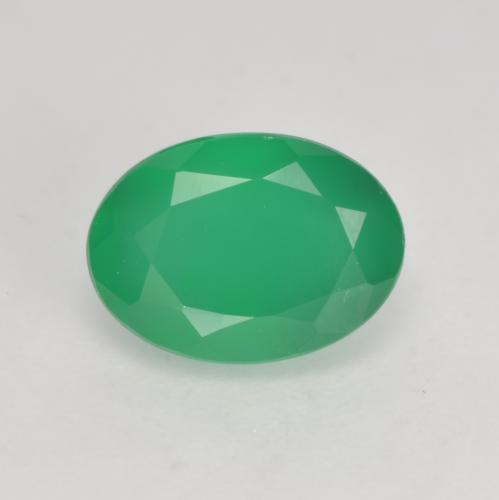 Agate Vert trèfle naturelle Coupe ovale, 1.15 ct, Translucide