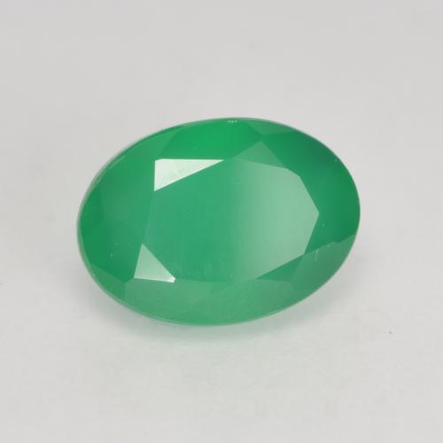 Agate Vert trèfle naturelle Coupe ovale, 1.15 ct, Translucide