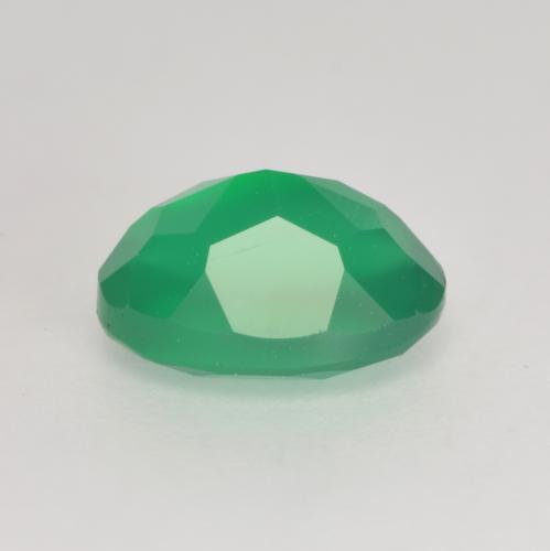 Agate Vert trèfle naturelle Coupe ovale, 1.15 ct, Translucide