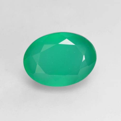 Agate vert naturelle coupe ovale, 1,25 ct, translucide